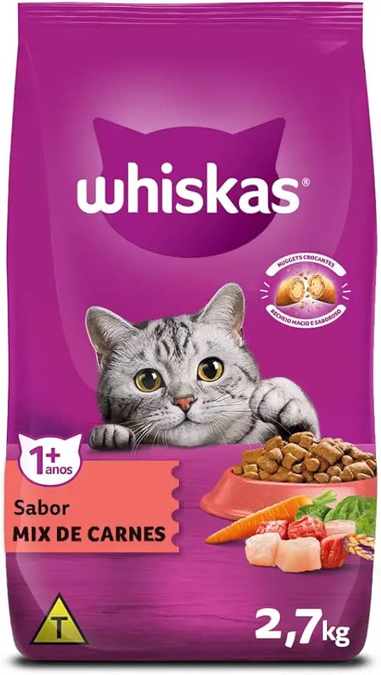 whiskas Ração Whiskas Para Gatos Adultos Castrados Sabor Carne - 10,1Kg