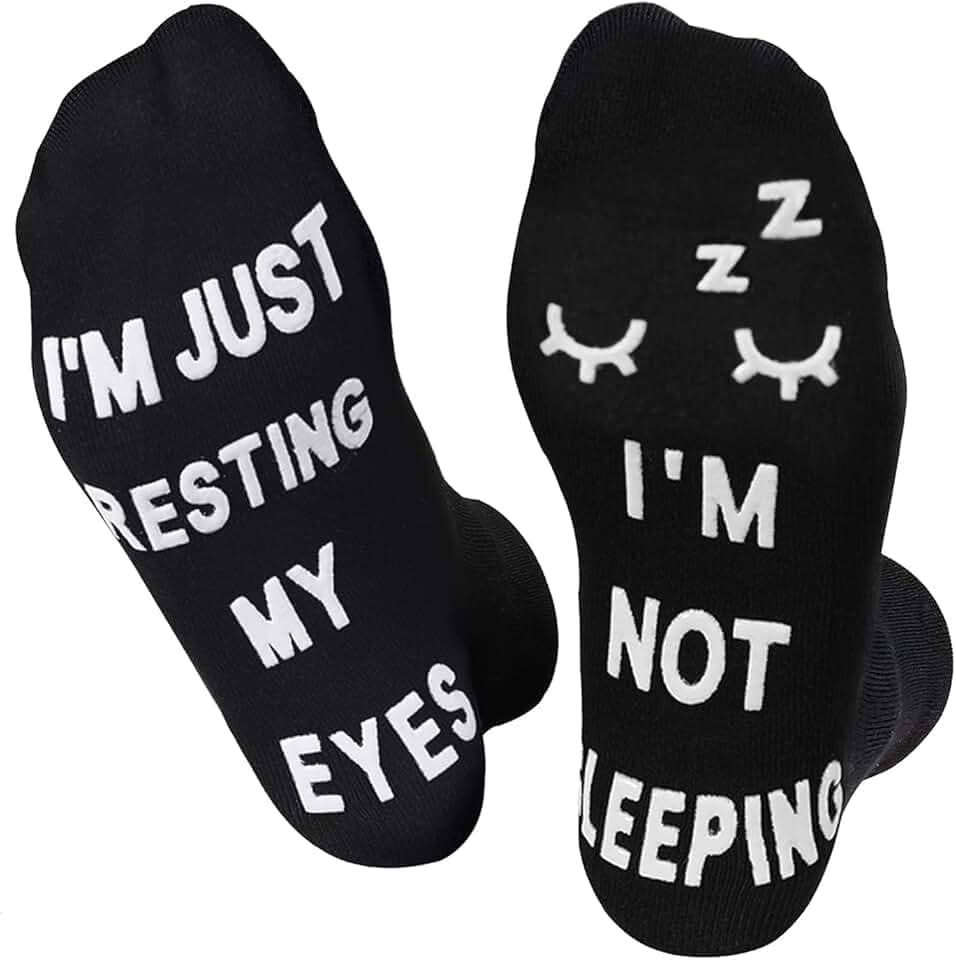 Presentes de aniversário para pai, homens, marido, avô, mulher, ideia de Dia dos Pais, Natal, não estou dormindo, meias engraçadas, Meias de cílios, G