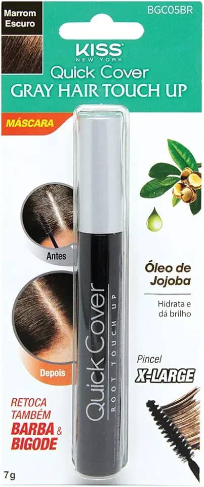 Kiss New York Gray Hair Retoque Capilar Brush-In Marrom Escuro