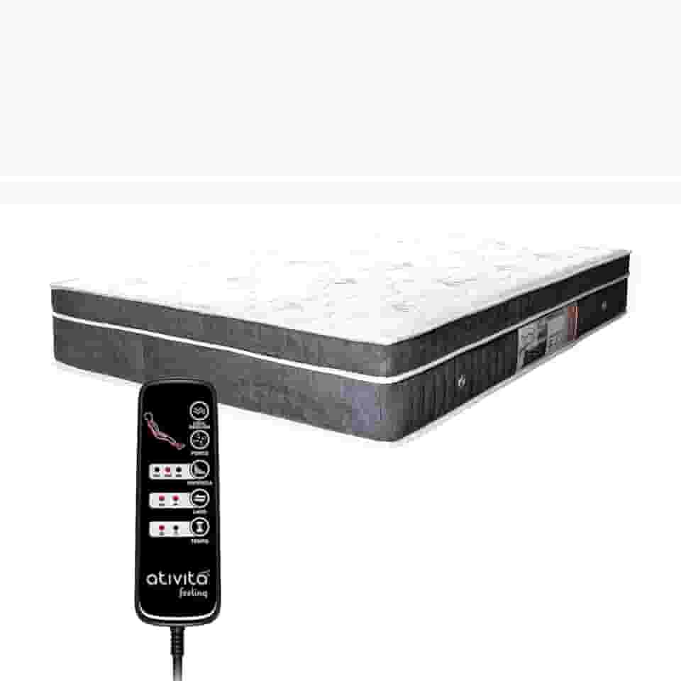 Colchão Casal (1,38 x 1,88 m) com Controle Massagem (Cinza Grafite)