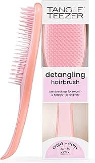 Tangle Teezer - Escova de cabelo desembaraçadora The Wet Detangler para texturas grossas a crespas. Ideal para o uso em fios úmidos Cor: Mango Pink