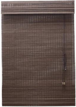 Persiana Bambu Romana Tabaco 80 (L) X 160 (A) cm Cortina Madeira C/Bandô 0,80 x 1,60 Marrom Escuro