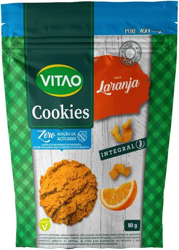 Cookies Zero Integral Laranja Vitao 80g