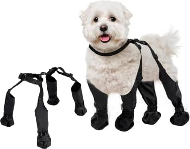 BECROWM Botas impermeáveis para cães, protetor de pata de cachorro para cães pequenos e médios, botas ajustáveis para cães para caminhadas ao ar livre, sapatos macios para cães protetores de patas
