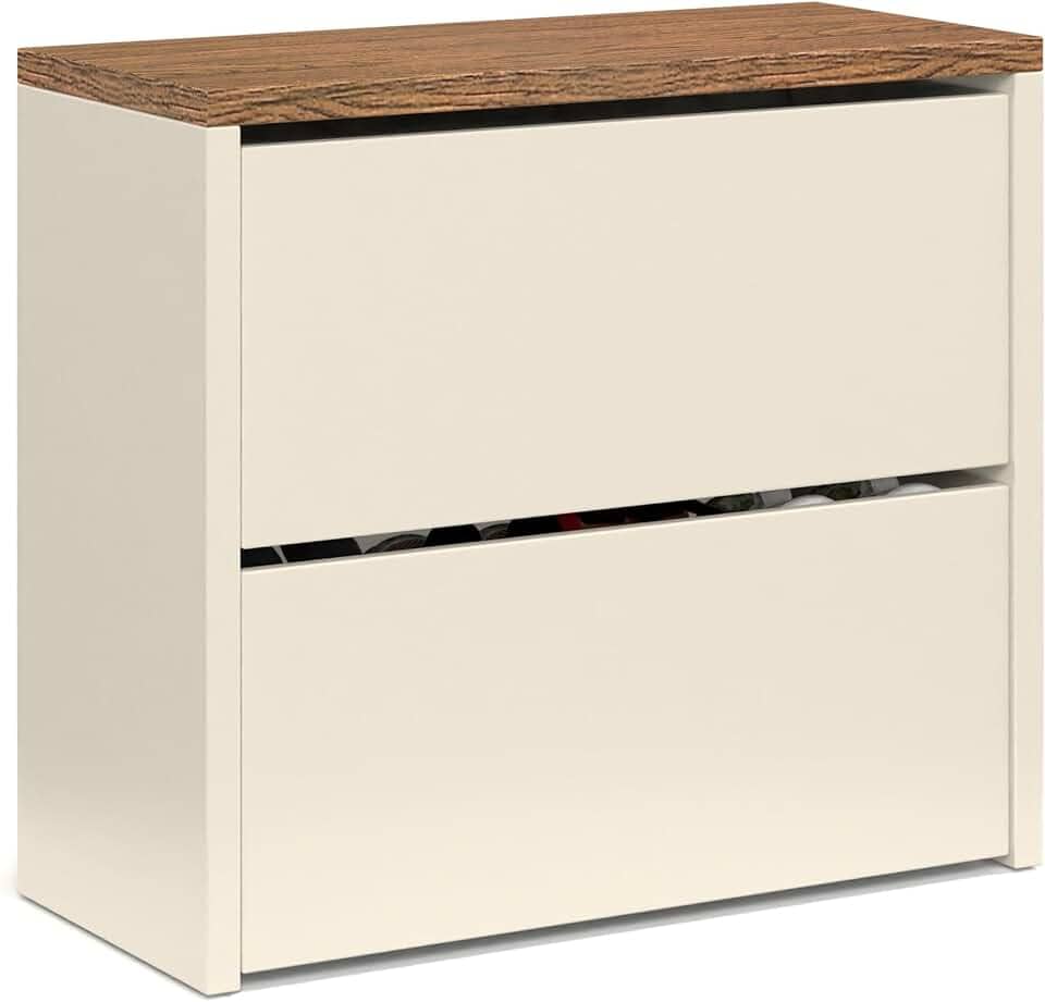 Sapateira Organizadora Basculante Articulada 2 Gavetas Hall De Entrada Quarto MEL (OffWhite/Nature)