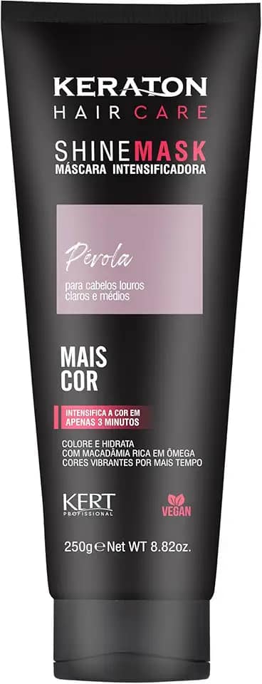 Keraton, Máscara matizadora hidratante, Trata e colore, Para cabelo louro claro e médio, Shine Mask, 250g, Pérola