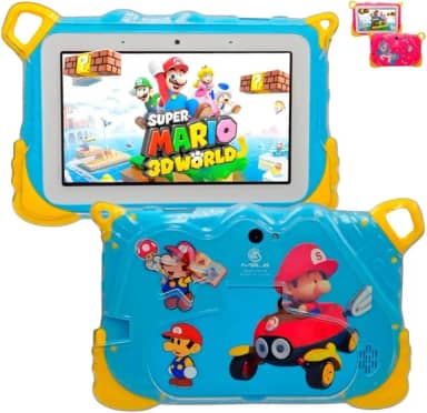 Tablet Infantil Kids Criança Mario Smart 7 polegadas RAM 8GB + 256 GB Com Wifi Bluetooth 4G 5G (Azul)
