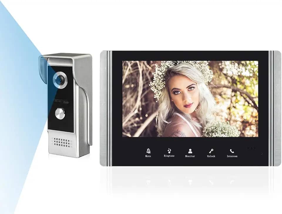 Interfone com Camera, Com Visão Noturna, Video Porteiro, Video Porteiro Inteligente, Campainha com Camera, Residencial, Tela de 7 Polegadas