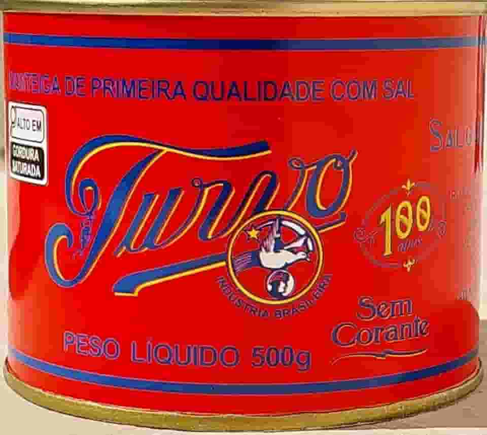 Manteiga Mineira Turvo com Sal, Natural, Sem Corante, Sem Conservante, lata de 500 gramas