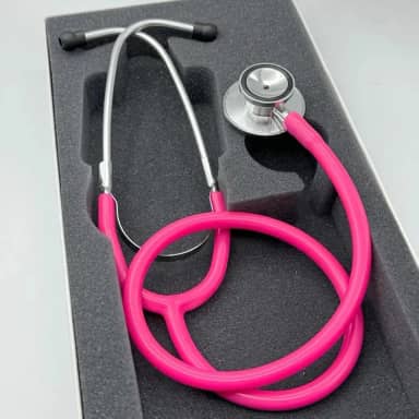 Estetoscópio P.A Med Duplo Adulto e Infantil Enfermagem Estudante Excelente Ausculta (Rosa)