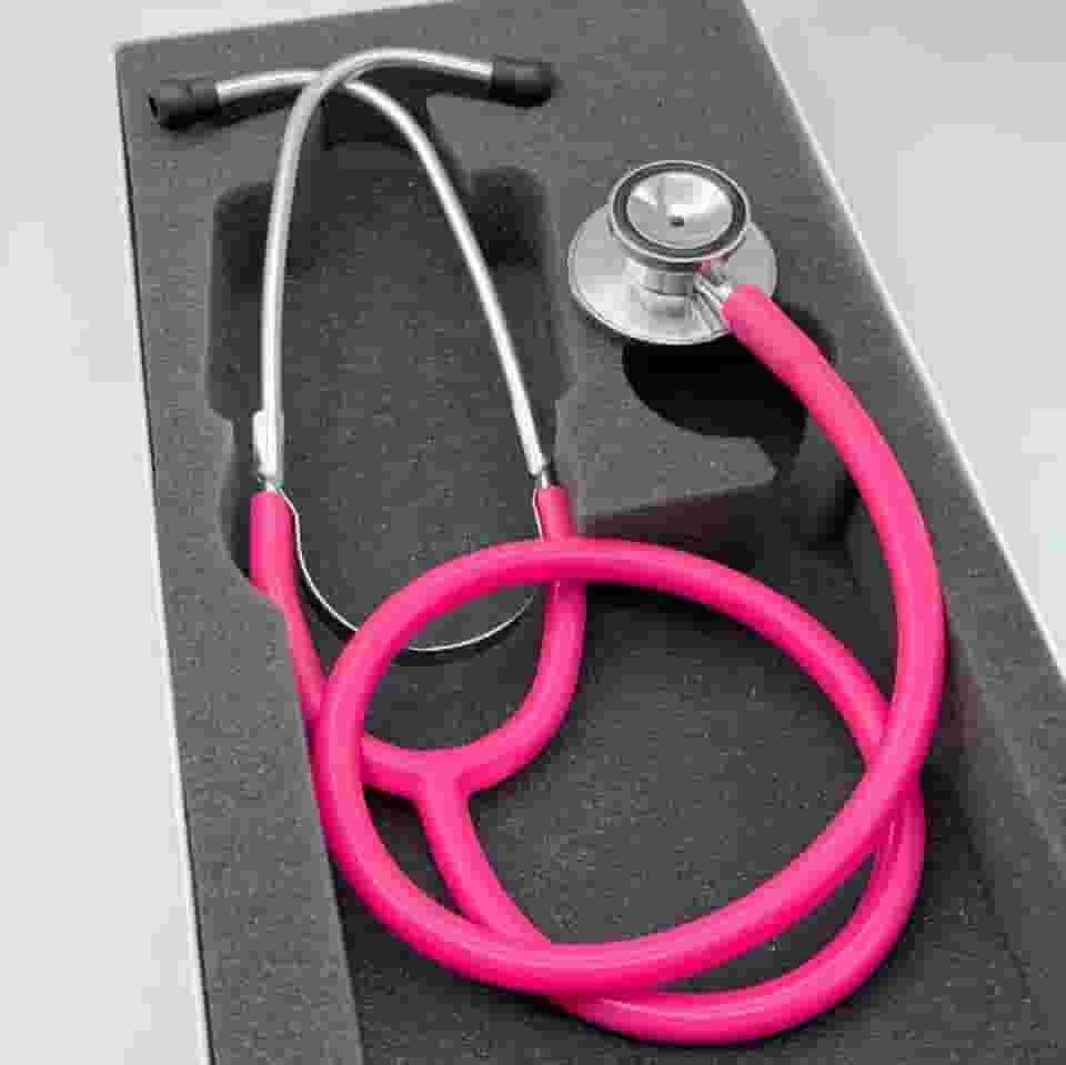 Estetoscópio P.A Med Duplo Adulto e Infantil Enfermagem Estudante Excelente Ausculta (Rosa)