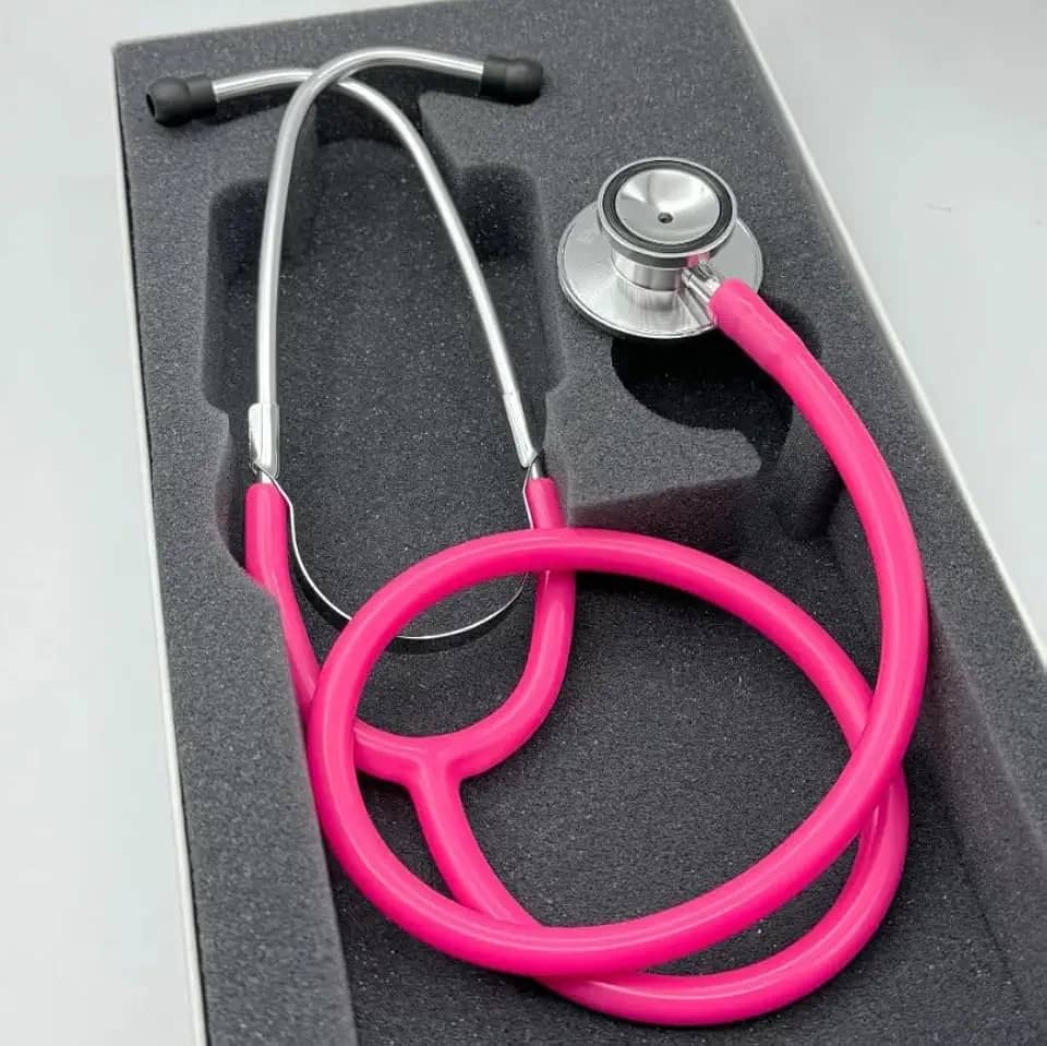 Estetoscópio P.A Med Duplo Adulto e Infantil Enfermagem Estudante Excelente Ausculta (Rosa)