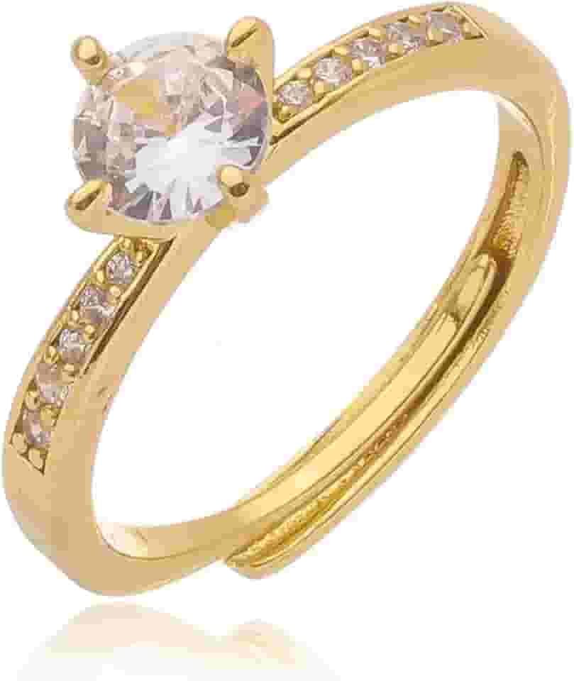 Anel Solitário Ajustável Ouro