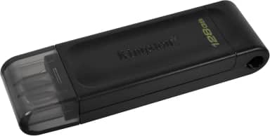 Kingston Pendrive DataTraveler 70 128 GB portátil e leve USB-C com USB 3.2 Gen 1 velocidades DT70/128GB, preto