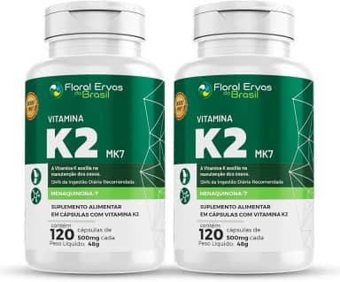 Vitamina K2 Mk7 350mg 2x 120 Cápsulas Menaquinona-7