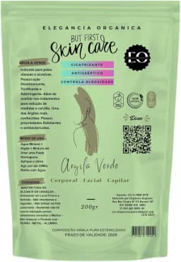Argila Mascara Facial 100% Controle de oleosidade acne espinhas Natural Em Po 200gr Skin Care Para Todos Os Tipos De Pele (Verde)