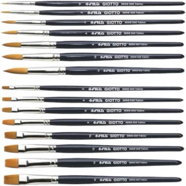 Kit Pincel Giotto Taklon Chato 8 pinceis e Redondo 7 pinceis