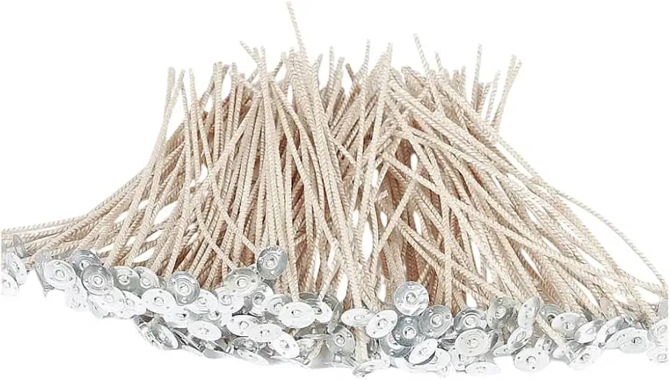 Pavio Eco de Algodão Cru 20cm 2,5mm para Velas Artesanais Kit 100 Unidades Natural
