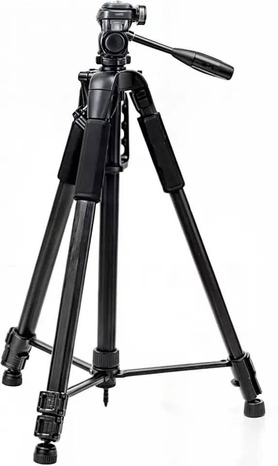 Tripe Profissional Semi-Hidraulica 180cm Para Cameras E Celulares Ideal Para Estabilizar Videos E Fotos - Com Tres Monopes Com Trava