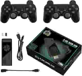 Vídeo Game Retrô 4K 64G com 10.000 Jogos, HD Display, Vídeo Game Stick para PS1/GBA/FC/MD, Clássico Retro Video Game Retrô Lite para Monitor de Projetor de TV