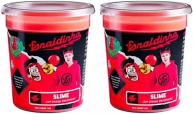 Kit de Slime Lojas Q2 Enaldinho Youtuber com Bolinha Surpresa - Vermelho, Não Obtido - 2 Potes de Slime com Bolinha Surpresa - Infantil Unissex
