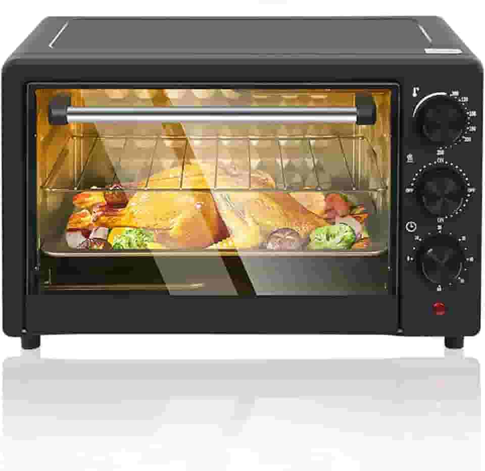 Forno de Pão Multifuncional para Bife 1500w, Forno Elétrico para Churrasco Sem Fumaça 28l, Grelha Dupla com Temporizador, Forno de Pão de Convecção, Adequado para Churrasco, Torradas