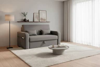 Sofá Cama Com Baú 2 Lugares 140cm Lady Day Retrátil Com Almofadas Veludo Premium Aconchegante (Cinza)