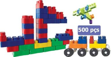 Kit Com 500 Peças De Bloco De Montar Bloc Slim Colors, Luc Toys, original