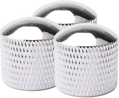 Kit C/ 03 Knob Pressão Metal Cromado Para Guitarra Baixo