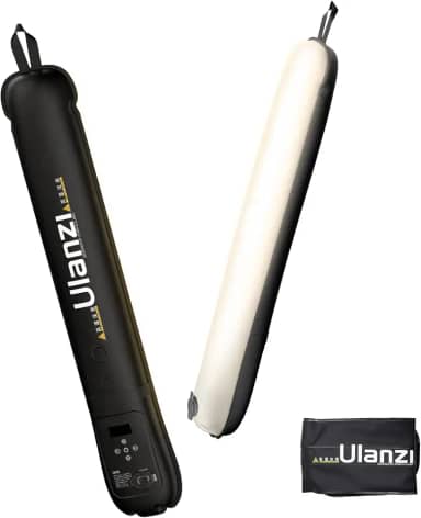Ulanzi UA12 Bi-Color Inflatable Tube Light, luz de vídeo LED dobrável para fotografia, 2700K-6500K, 12W 2500mAh Rechargeable Photography Light Bar 1/4” Mount LED Lighting Wand Stick