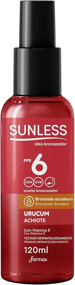 Sunless Bronzeador Urucum Fps 6 Óleo Com 120Ml