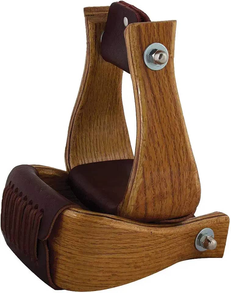 HILASON Par de estribos de sino de madeira com sela ocidental de 7,6 cm