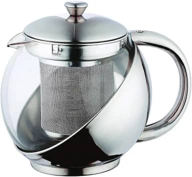 Chaleira De Vidro Revestida Com Infusor Inox Jarra 750ml Bule De Chá Em Vidro Com Infusor De Aço Inoxidável Transparente Com Tampa