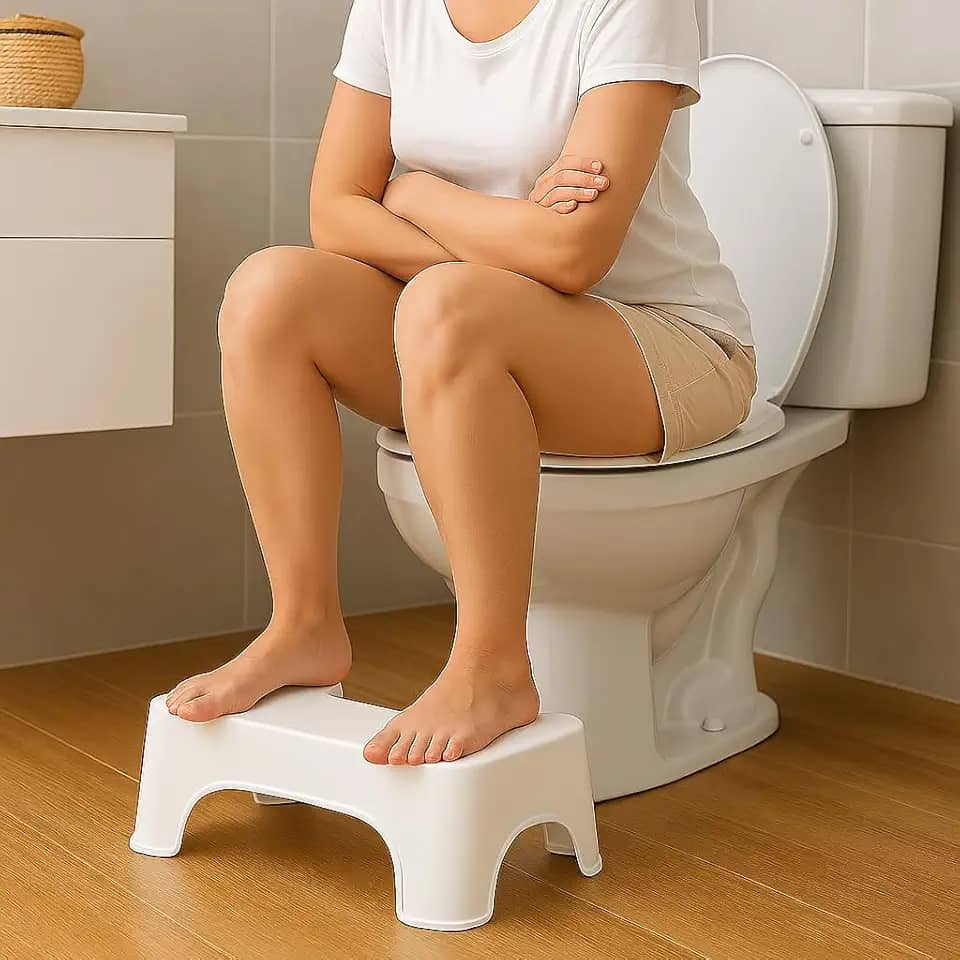 Banquinho de Apoio para Vaso Sanitário – Banco para Pés Antiderrapante, Banqueta Auxiliar de Evacuação Cócoras Ergonômico Privada