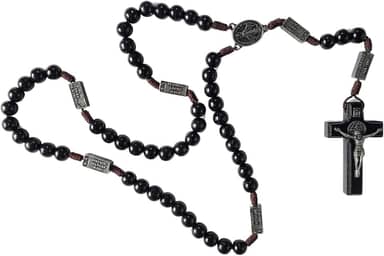 Terço Contemplação Dos Mistérios Do Rosário Madeira Contas 10mm