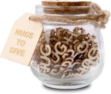 VeoeV Abraços em uma jarra, abraços para dar, pensando em você presentes para mãe, pai, pote de abraços presente para o dia dos namorados, aniversário, Natal, feriado, aniversário, dia das mães, dia