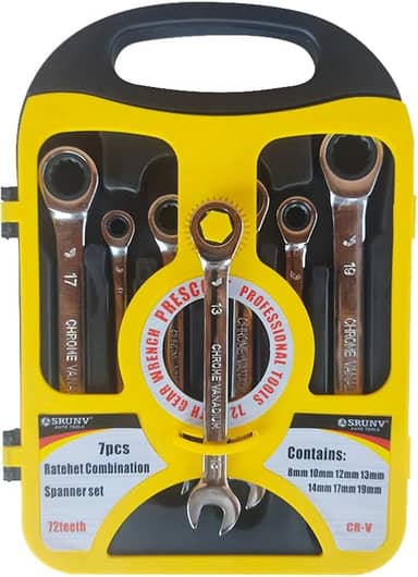 Jogo de Chaves Combinada Com Chave Catraca Com 7 Peças 08 A 19mm