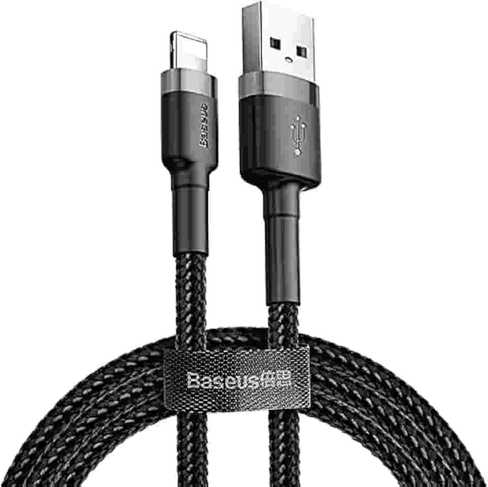 Cabo de carregamento e cabo de transferência de dados da série Baseus Cafule, USB-A e Lightning 1.5 A, 2 Meter, cinza - preto