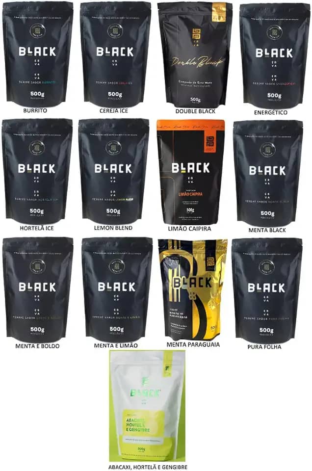 Erva Mate Terere Black Erva 500g + Nf - Escolha O Sabor (Burrito)