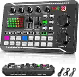 Placa de Som Ao Vivo, Mixer de Profissional, Porta USB, Com Cancelamento de Ruído, Existem 16 Efeitos Sonoros, Para Gravação de Podcasts e Transmissão em Direto