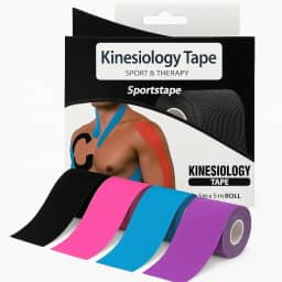 Kit 3 Fitas Kinésio Tape Bandagem Elástica Esportiva Recuperação de Lesões e Dor Muscular Fita Adesiva Fisioterapia 5m-5cm Cores Sortidas | Premium