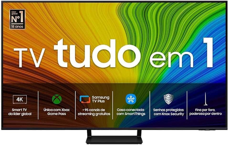 Samsung Smart TV 75 polegadas QLED 4K 75Q70D 2024, Tecnologia de Pontos Quânticos, Processador com AI, Painel até 120Hz, Design AirSlim 75"