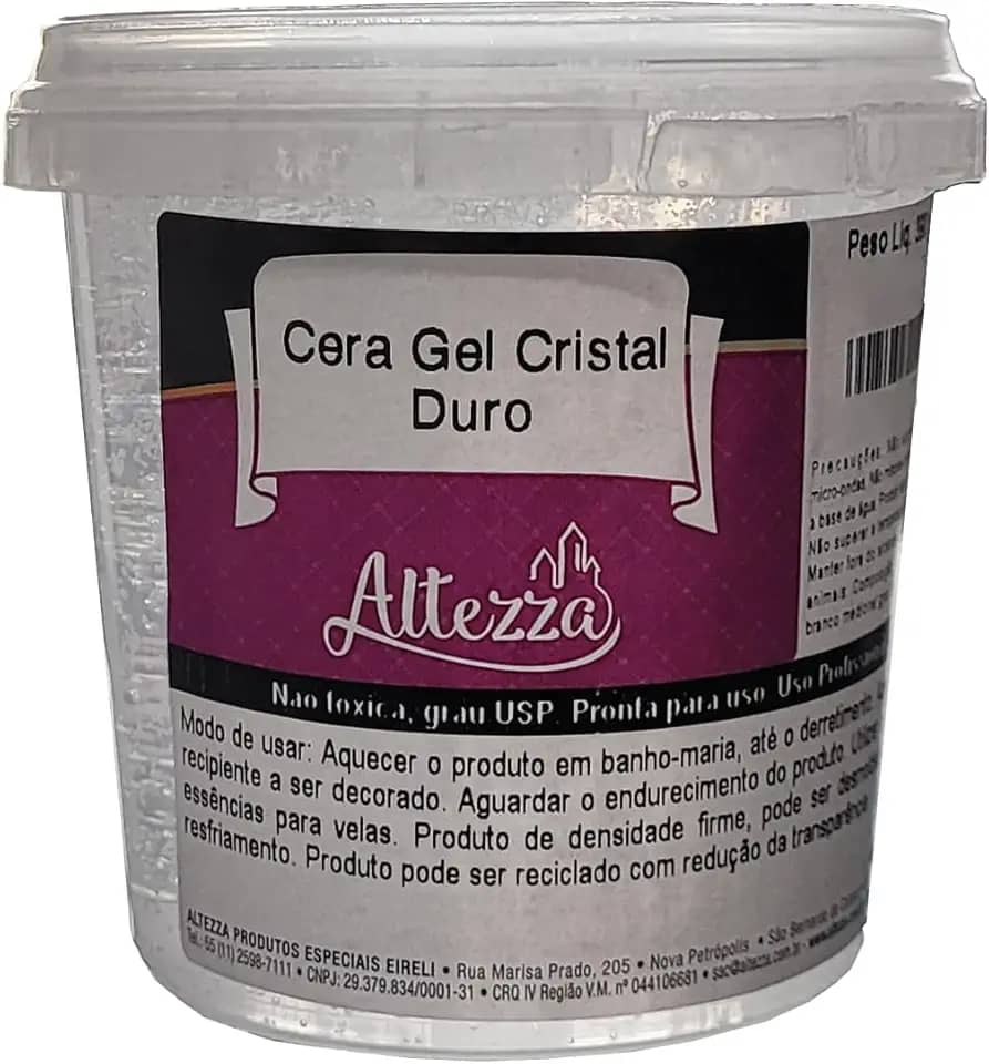 Parafina Gel Cristal Duro 390 = 450ml (Cera Gel Duro) Altezza