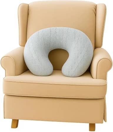 Almofada Para Amamentação Em Tricot Macia Confortável Apoio Ergonômico Para Amamentar Bebê (Areia)