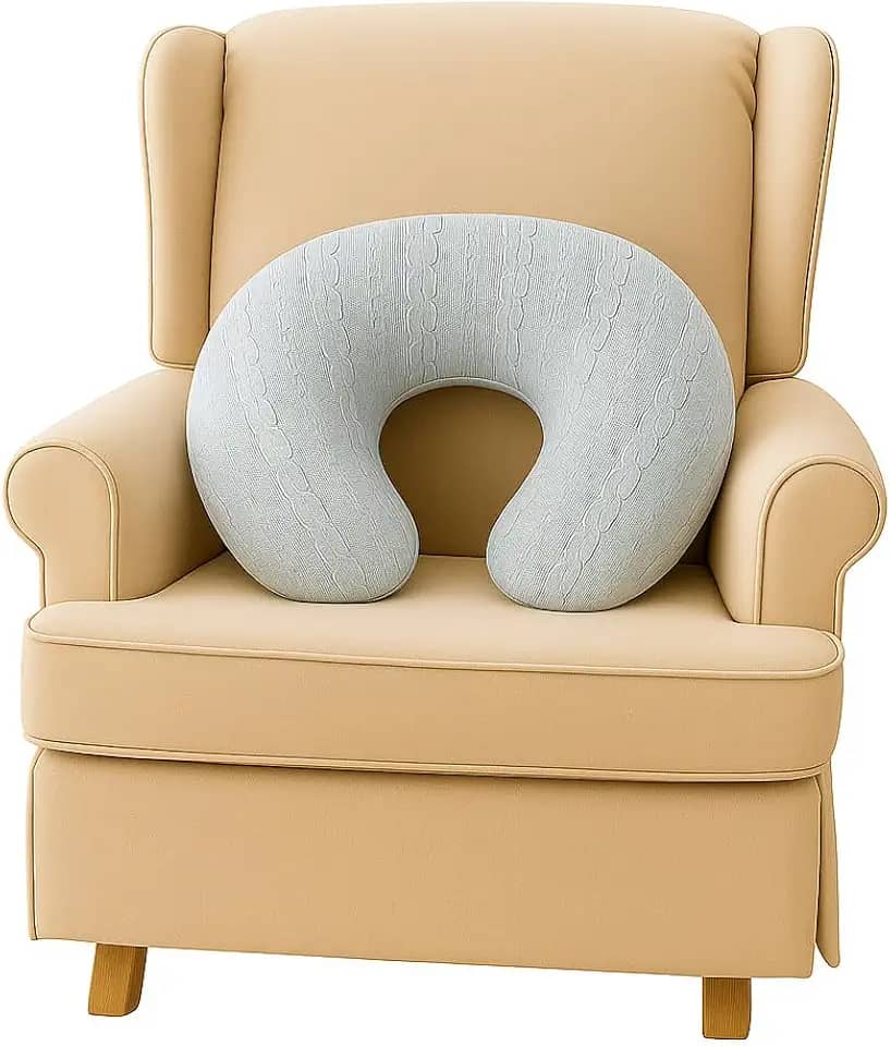 Almofada Para Amamentação Em Tricot Macia Confortável Apoio Ergonômico Para Amamentar Bebê (Areia)