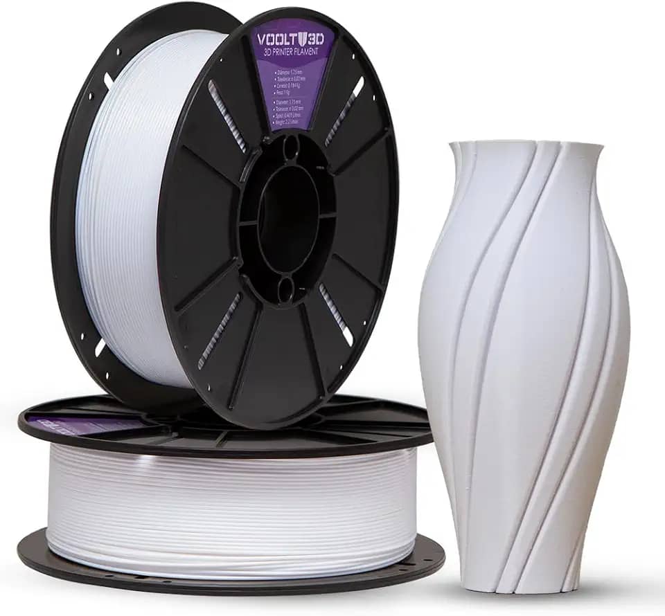 Voolt3D - Filamento PLA Branco Dental 1kg 1.75mm - Para Impressora 3D FDM - Nacional
