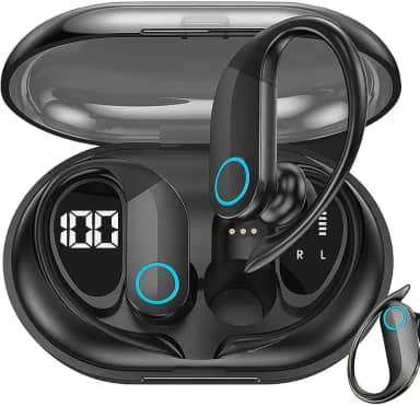 Fone de Ouvido Bluetooth TWS Esportivo Sem Fio com Gancho – Compatível com iPhone, Samsung, Xiaomi, Motorola, Lenovo e Celulares Android/iOS – Ideal para Academia e Caminhada