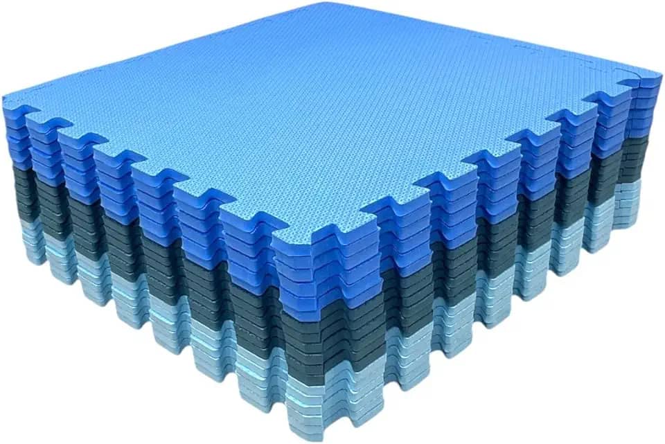 Kit 06 Tatames Eva Tons De Azul Infantil Meninos 50x50x1cm 10mm