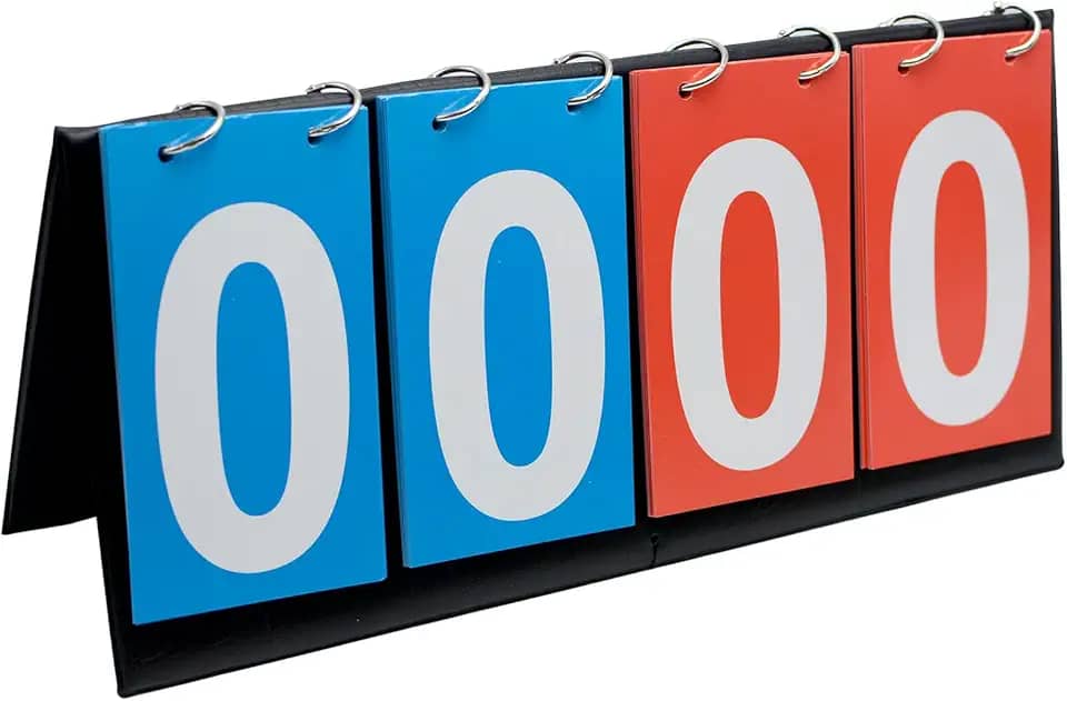 Placar, 35,5 cm x 16,5 cm couro PU impermeável marcador de pontuação Flipper para basquete, vôlei, tênis de mesa e competição