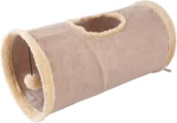 Túnel de gato dobrável de camurça para gatinhos com bola e papel enrugado para uso interno, brinquedos para gatos, filhotes e coelhos